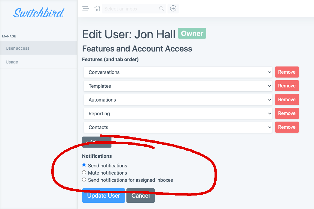 SMS Notification Settings