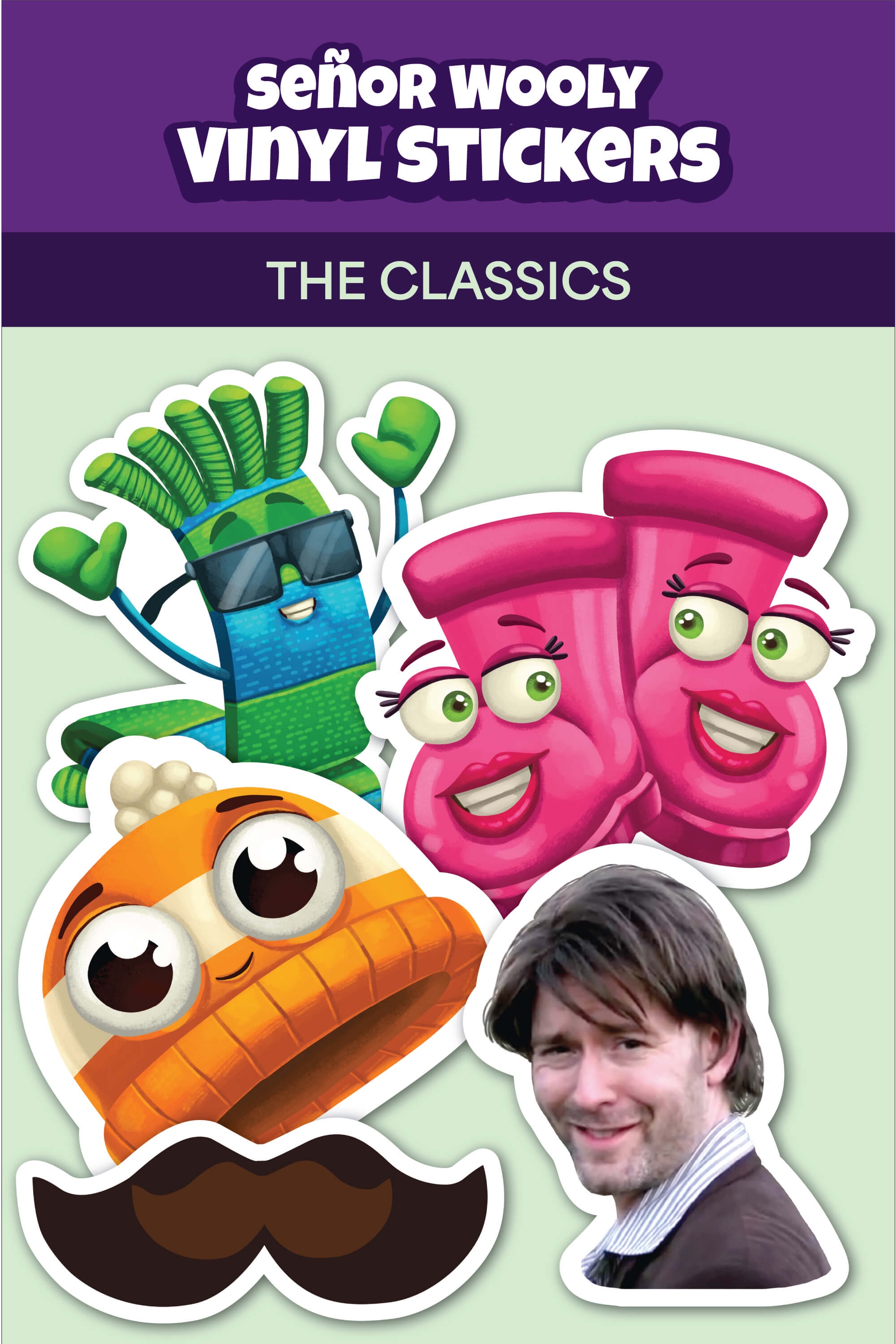 Vinyl Sticker Pack featuring 5 classic characters from the Wooly universe