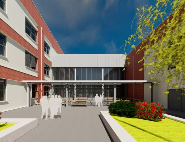 Park Mains High School covered courtyard