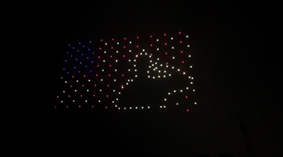 Drones in the shape of the American Flag