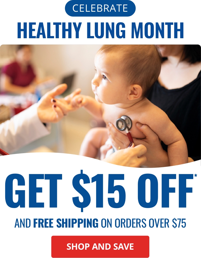 Celebrate Healthy Lung Month - Get 15$ OFF* and FREE SHIPPING on orders over $75 - Shop & Save