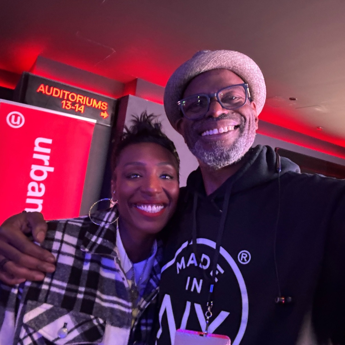 Filmmaker Sanicole Young and Deputy Film Commissioner Kwame Amoaku at the Urbanworld Film Festival at Regal Union Square in NYC on November 4, 2025