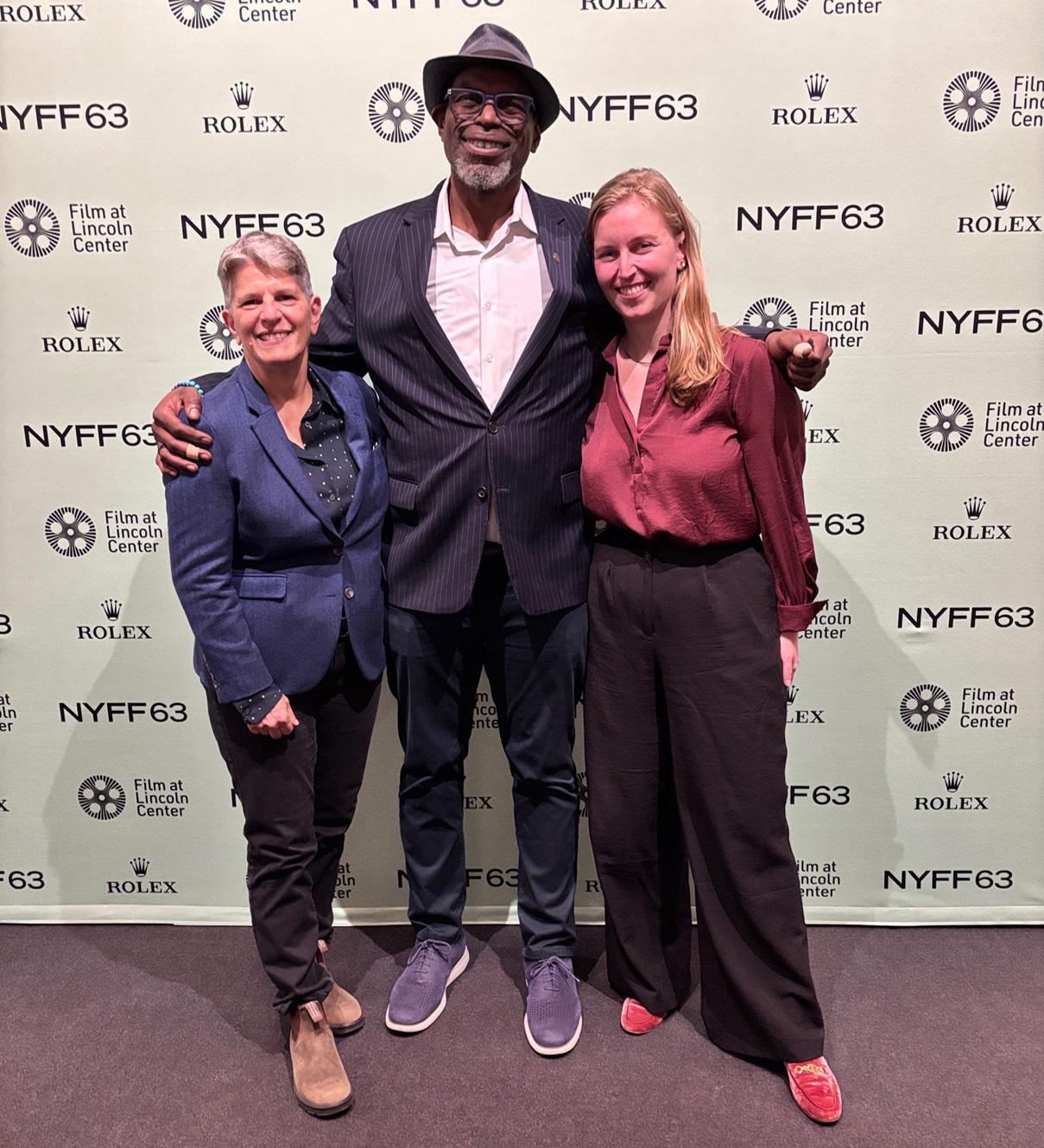 Art House NY founder Lesli Klainberg, MOME’s Deputy Film Commissioner Kwame Amoaku, and AHNY director Allason Leitz