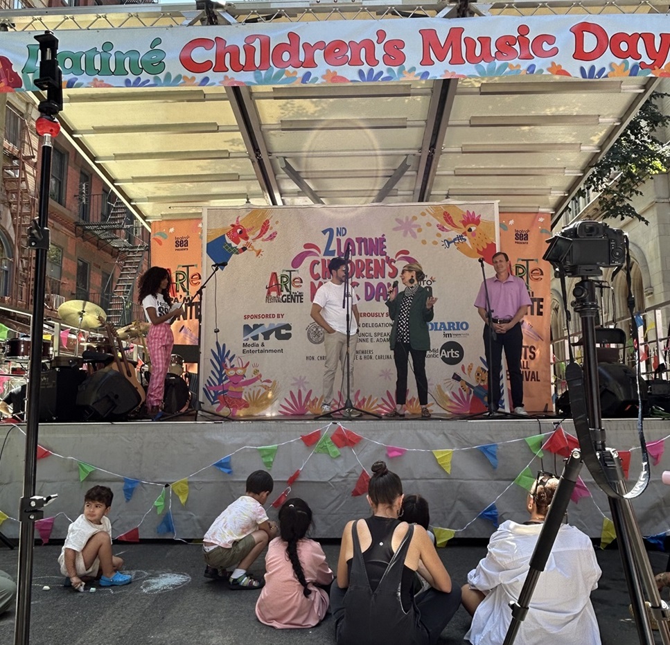 Congressman Dan Golden and MOME’s Carla Hoke Miller at Teatro SEA’s Latine Children’s Music Day 