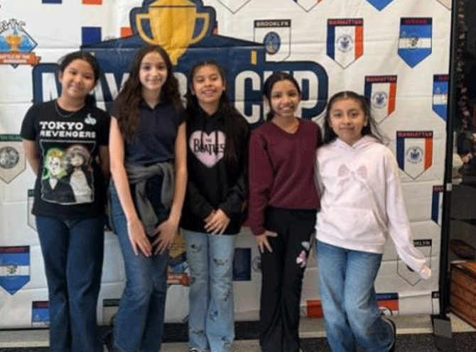 minecraft battle of the boroughs students finalists standing tog