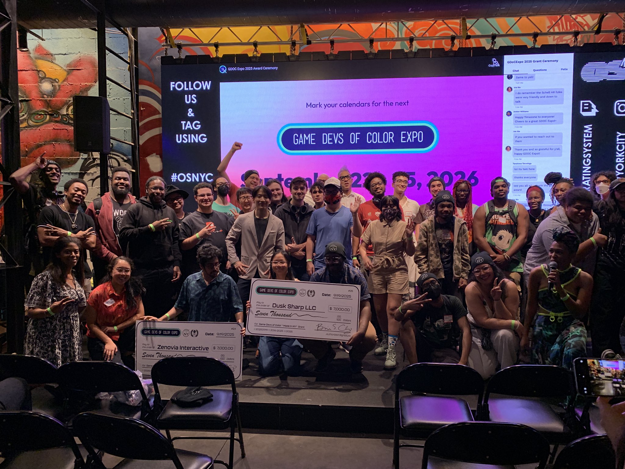 Attendees of the Game Devs of Color Expo Watch Party at OS NYC