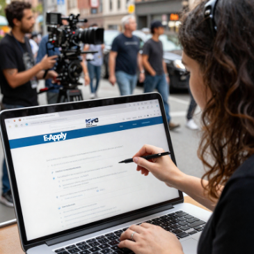 woman checking e-apply website