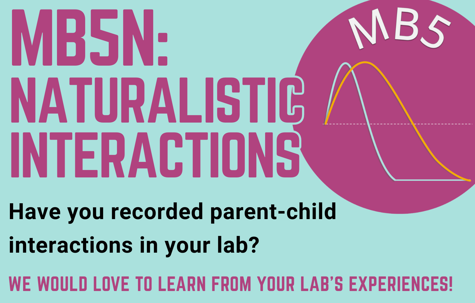MB5N: Naturalistic Interactions. Have you recorded parent-child interactions in your lab? We would love to learn from your lab's experiences!