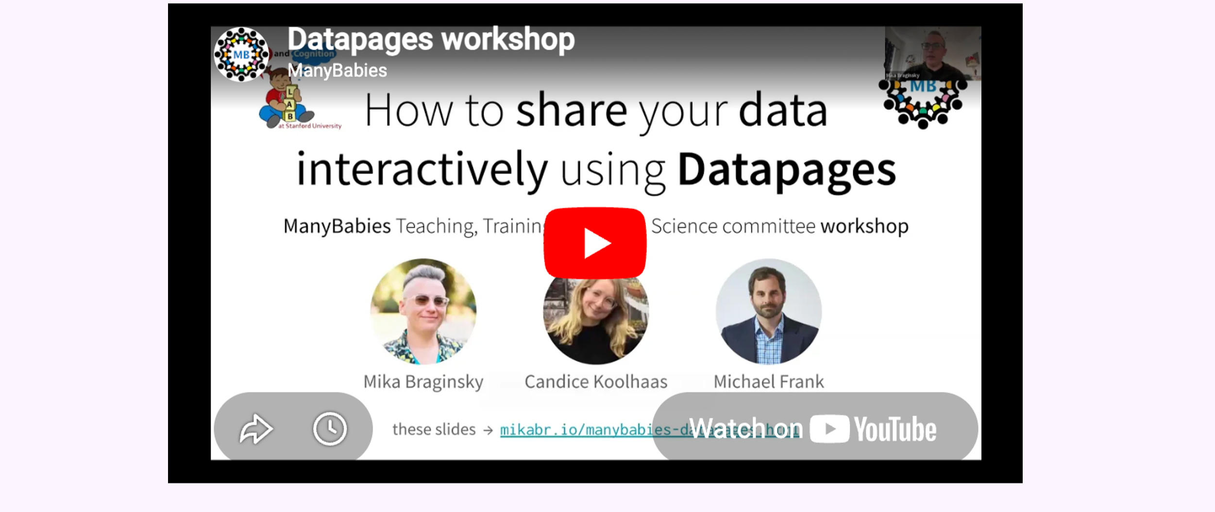 youtube thumbnail of Datapages workshop