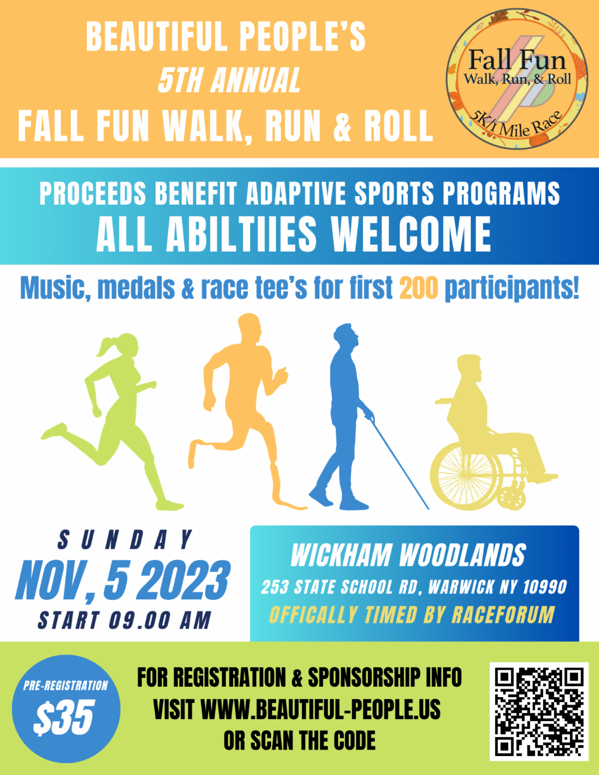 Beautiful People Fall Fun Walk, Run & Roll