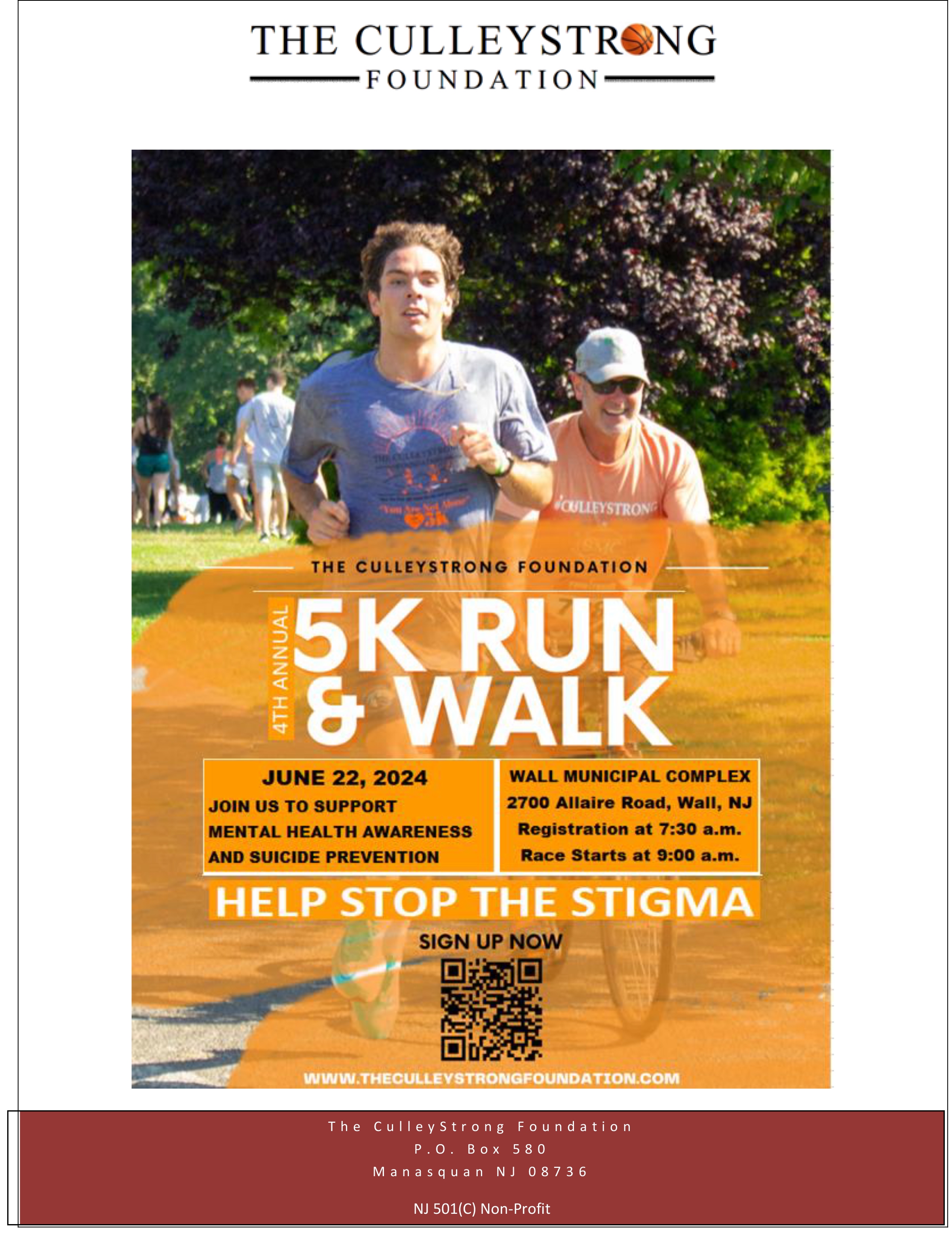 The CulleyStrong Foundation "You Are Not Alone" 5K Run/ Walk