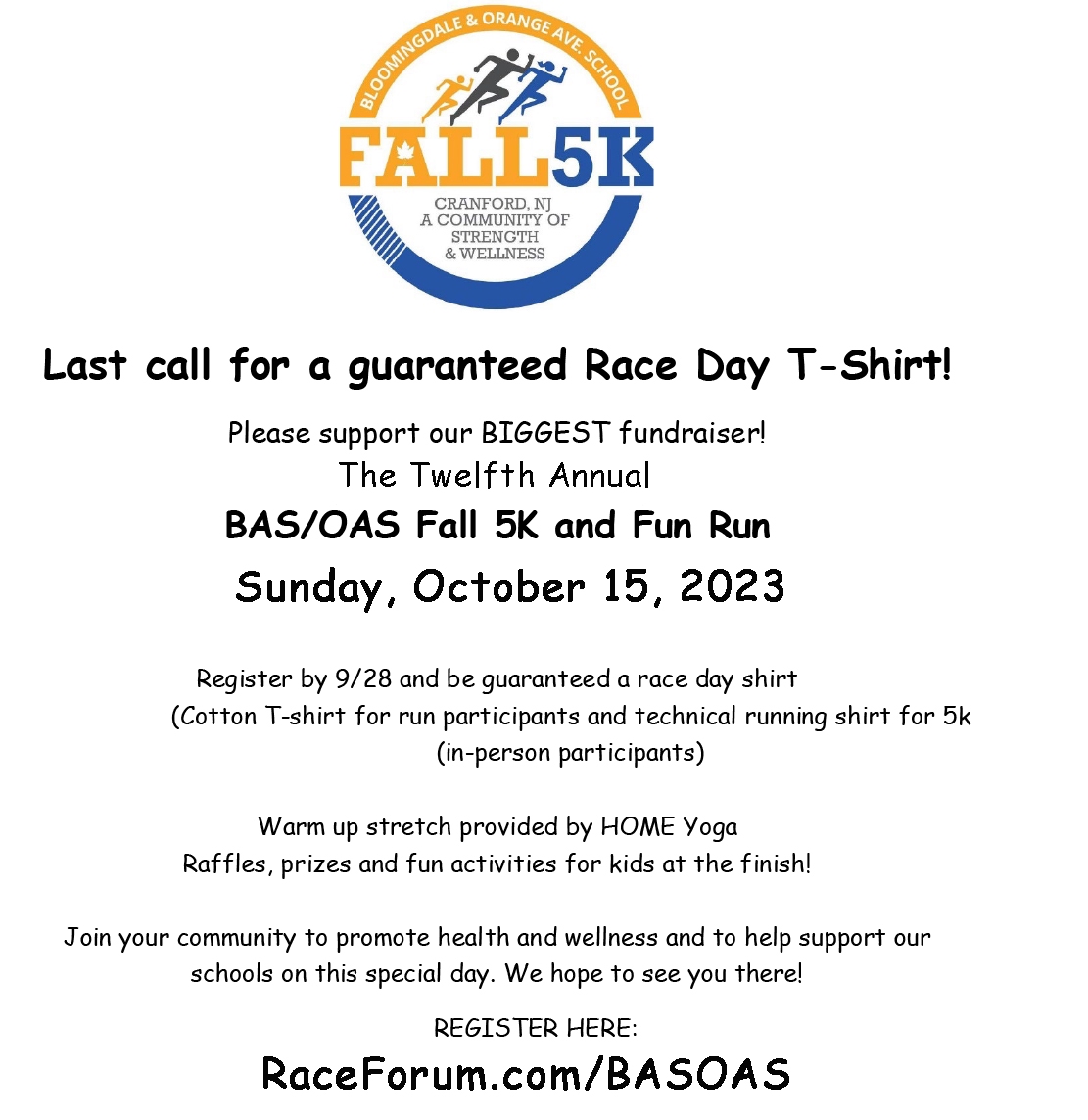 BAS/OAS Fall 5K and Fun Run