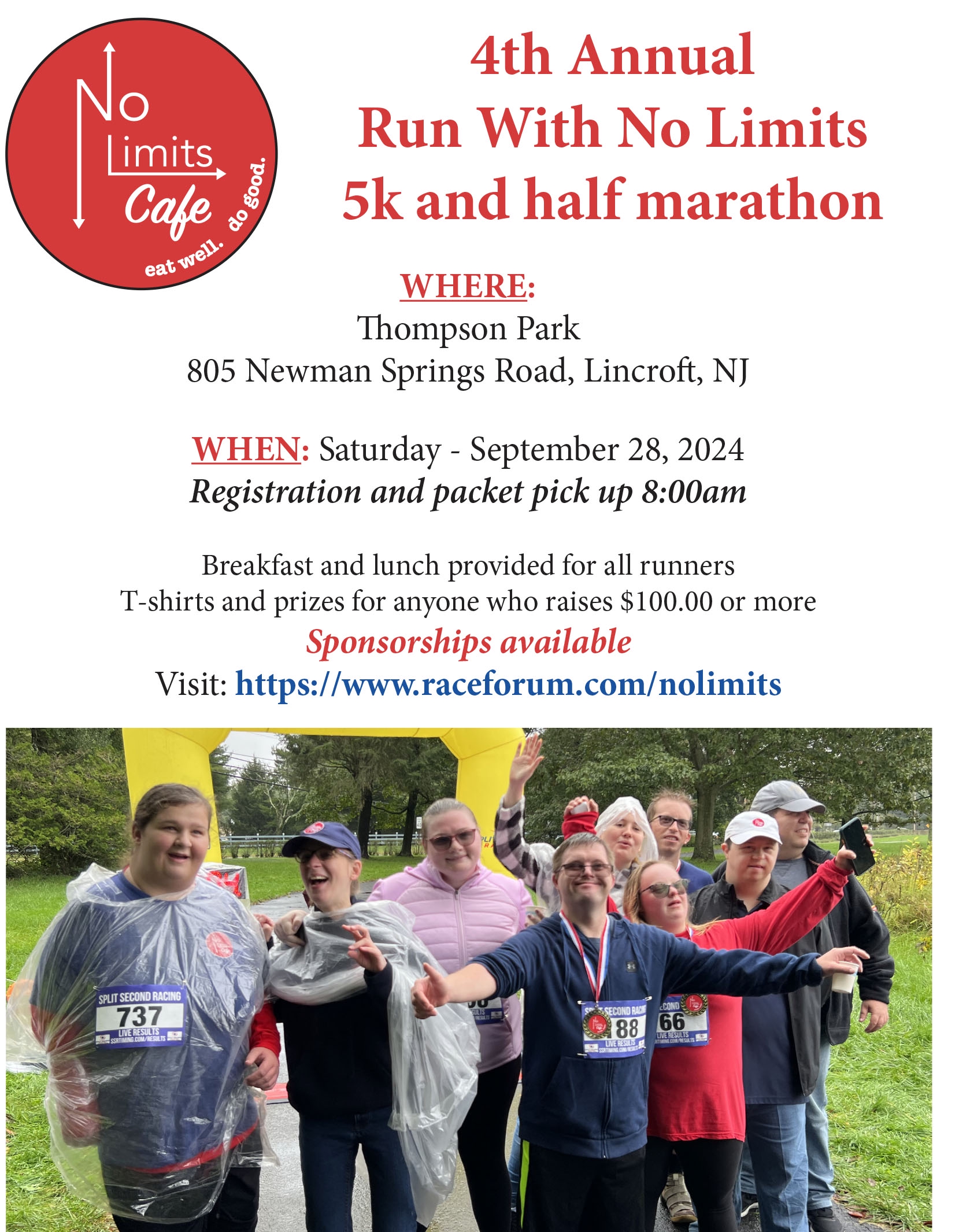 4th Annual No Limits Cafe 5K and Half Marathon