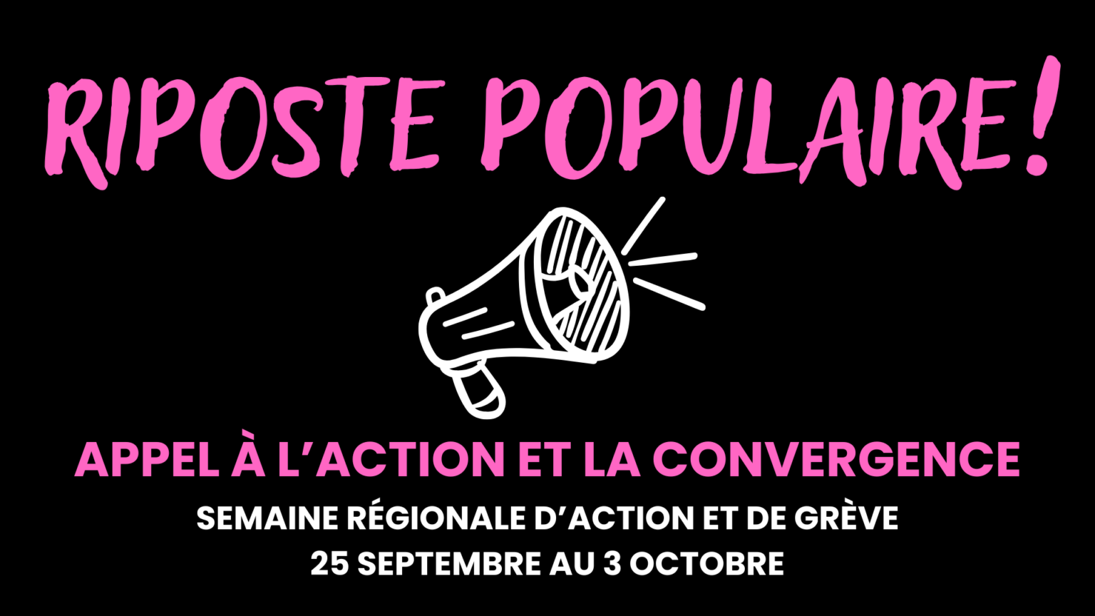 image promo de la riposte populaire : un porte-voix en noir et blanc