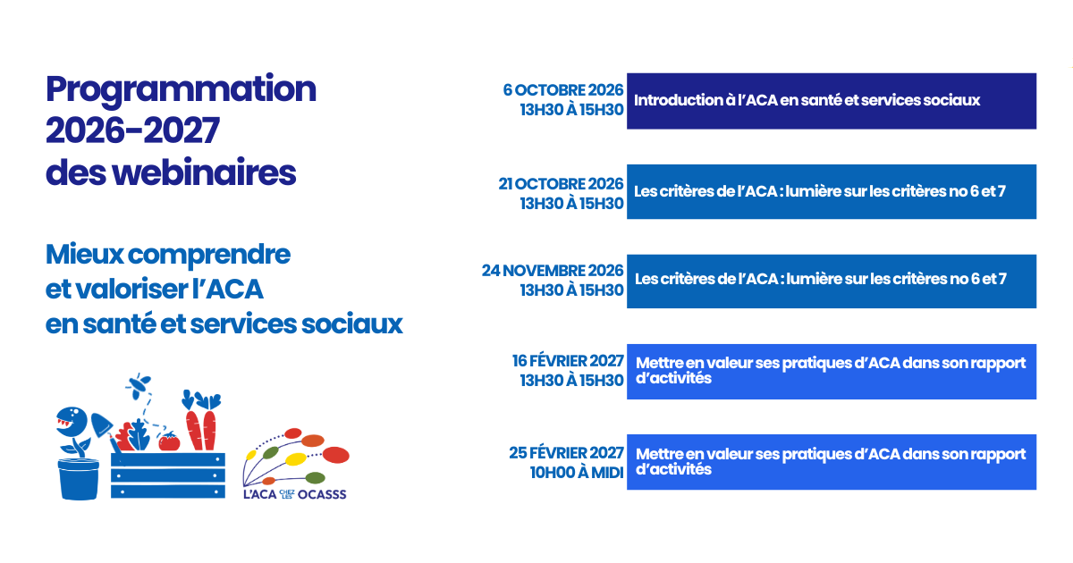 Image de la programmation des webinaires 