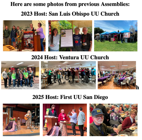 A collage of different photos from previous Pacific Southwest Assembly. 