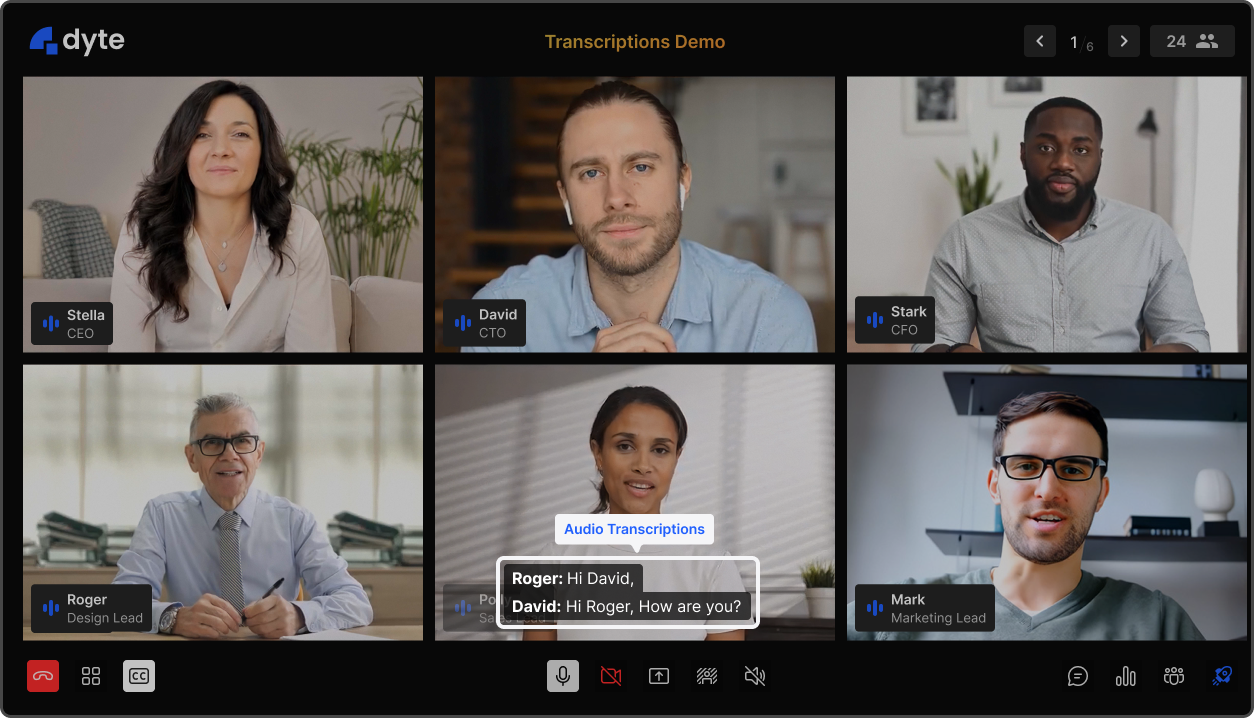 Audio transcription using symbl.ai