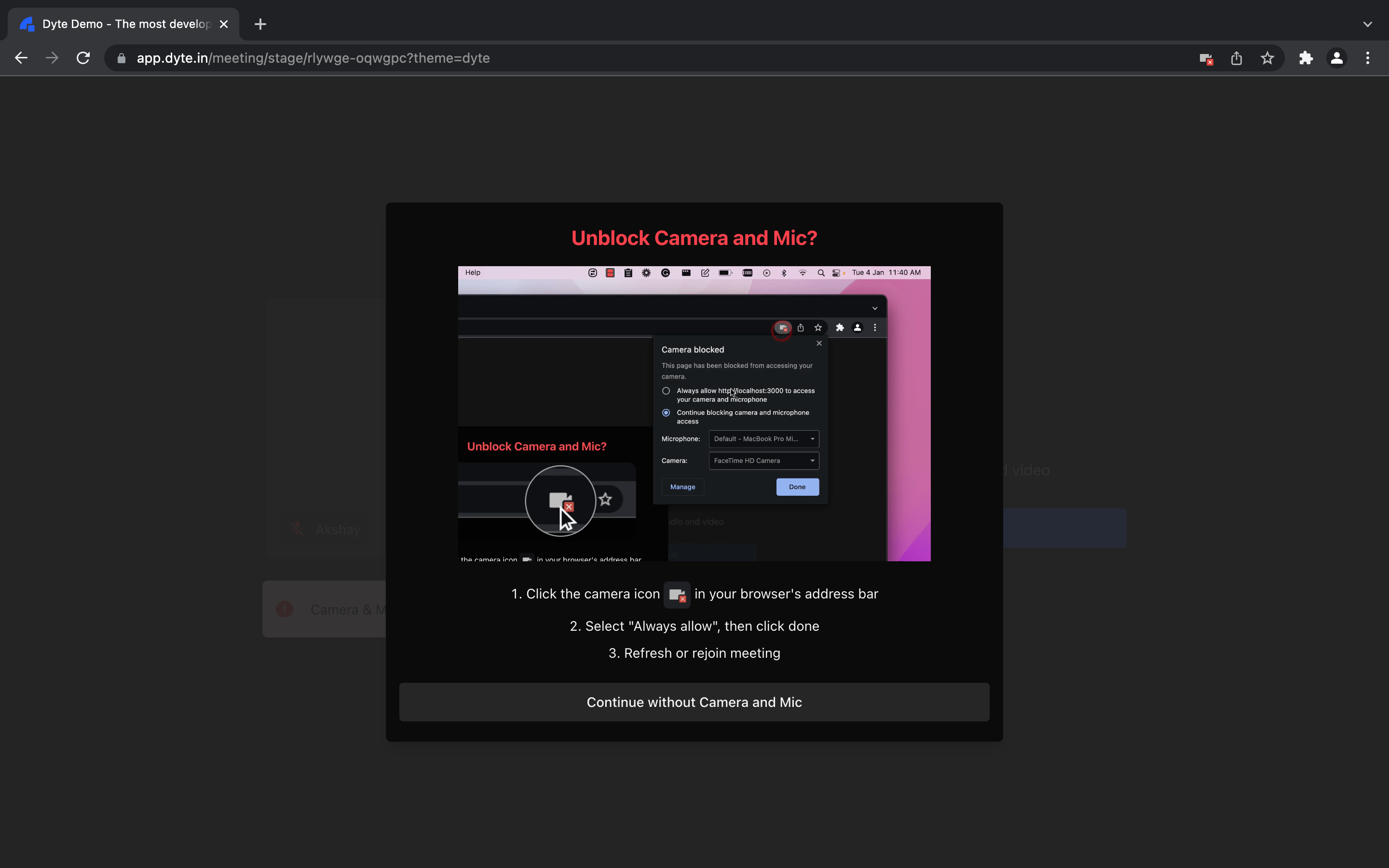 Permission troubleshooting GIFs UI