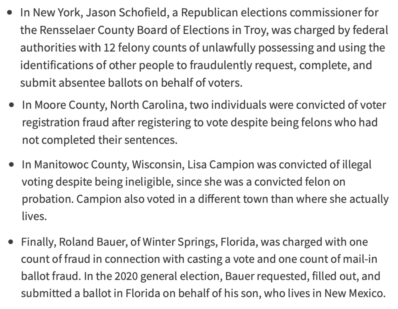 5 CASES OF ELECTION FRAUD