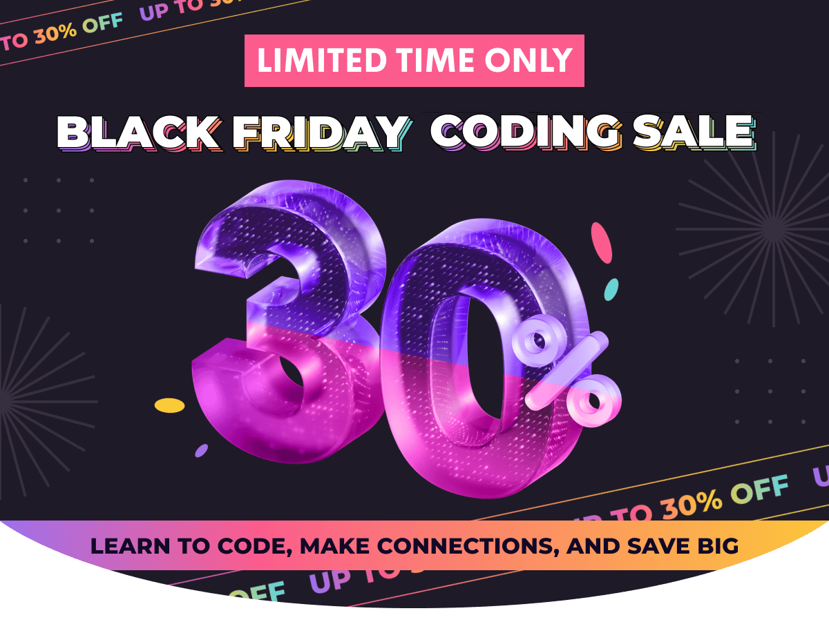 SheCodes Black Friday Sale 30% OFF