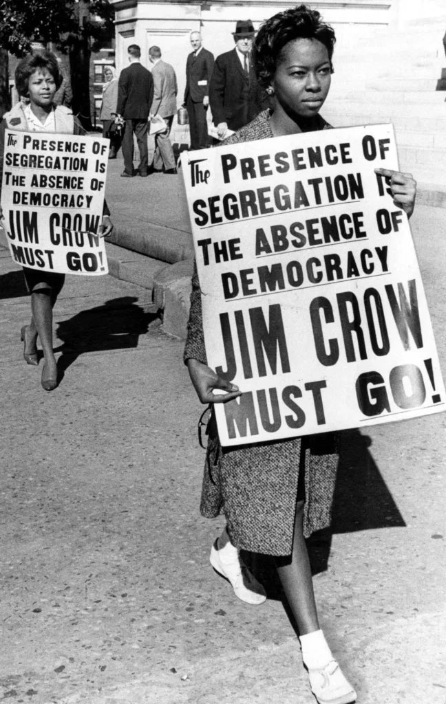 Jim Crow Must Go — civil rights marchers