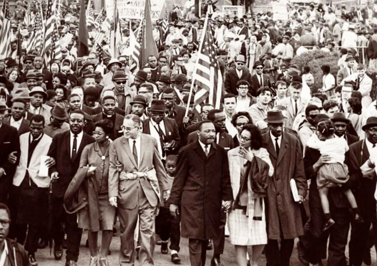 Dr. Martin Luther King Jr. leads marchers, Selma to Montgomery, 1965