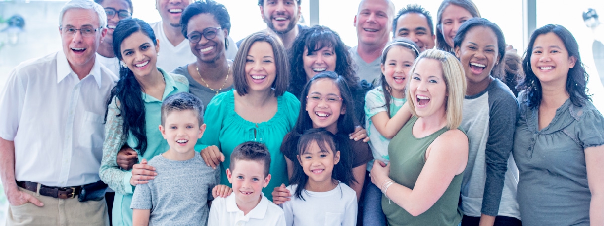 A group of smiling people