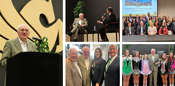 Collage of Bertie Ahern Mandell Speaker Series Visit
