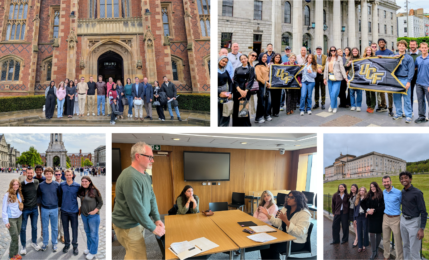 Collage of Bertie Ahern Mandell Speaker Series Visit
