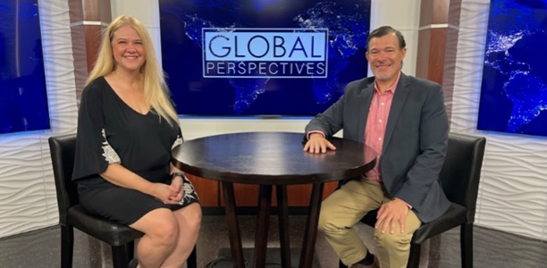 David Dumke with Dr. Tricia Wachtendorf on WUCF TV's Global Perspectives