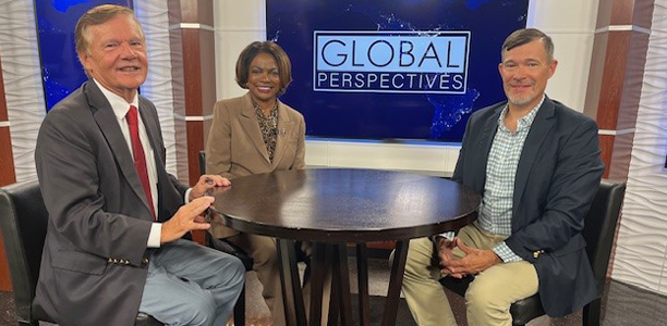 David Dumke with Val Demings and Tim Hutchinson on WUCF TV's Global Perspectives