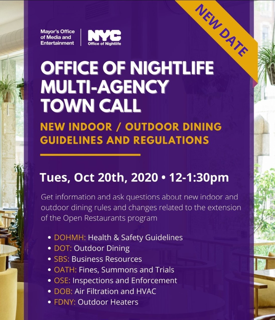 NEW INDOOR/OUTDOOR DINING GUIDELINES & REGULATIONS OFFICE OF NIGHTLIFE