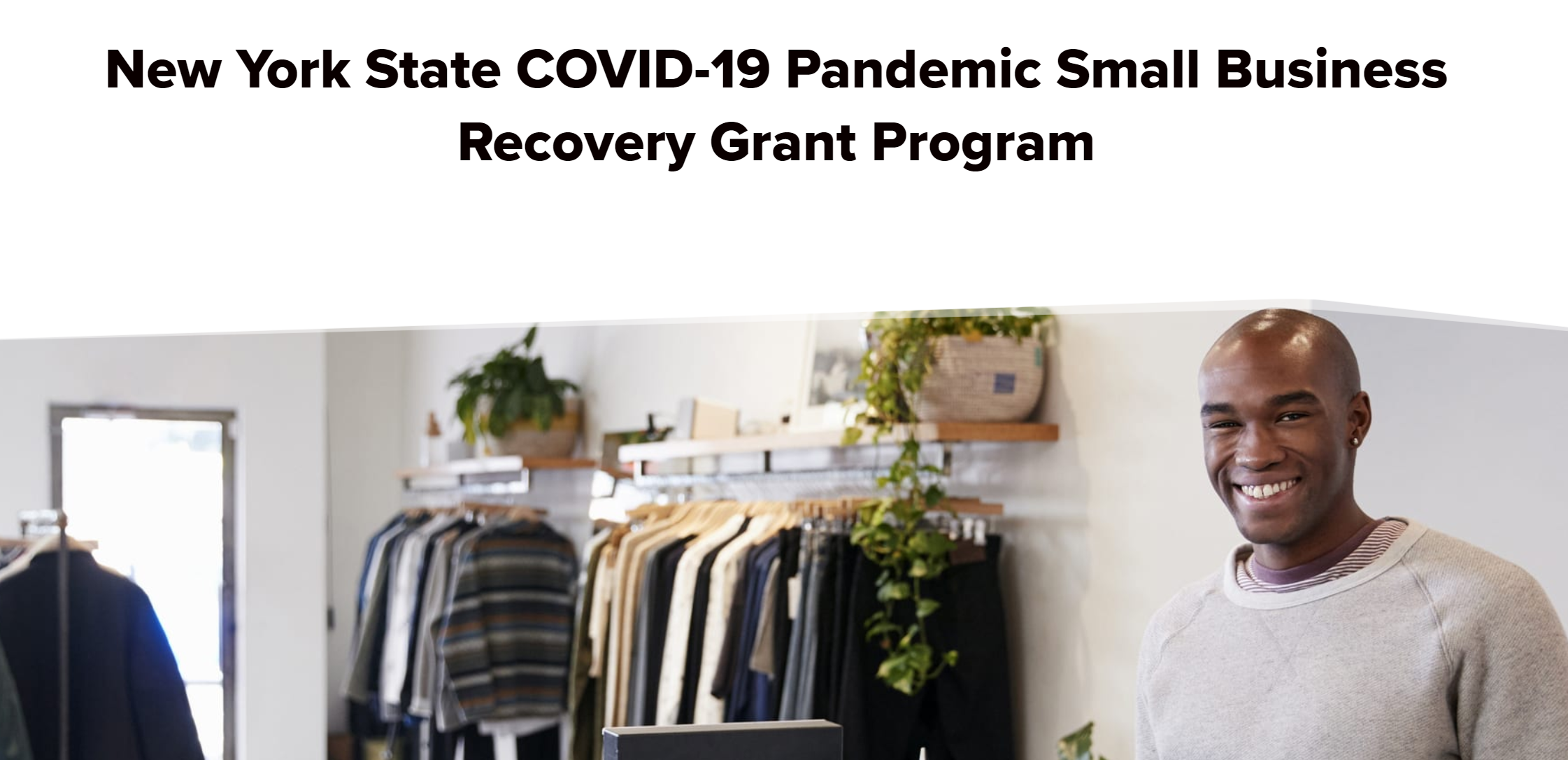 Banner for the NYS Covid19 Pandemic Small Business Recovery Grant
