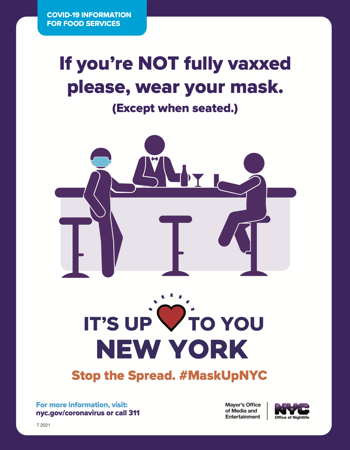 If you're not fully vaccinated please, wear your mask. Except when