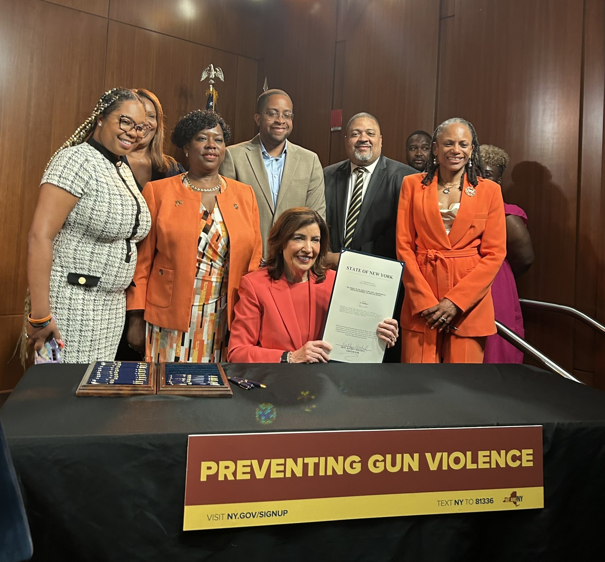 We were excited to join Governor Kathy Hochul as she codified the Office of Gun Violence Prevention, "an important measure to ensure a coordinated response across all corners of the State, and the perfect way to close out gun violence awareness month,” said D.A. Bragg.