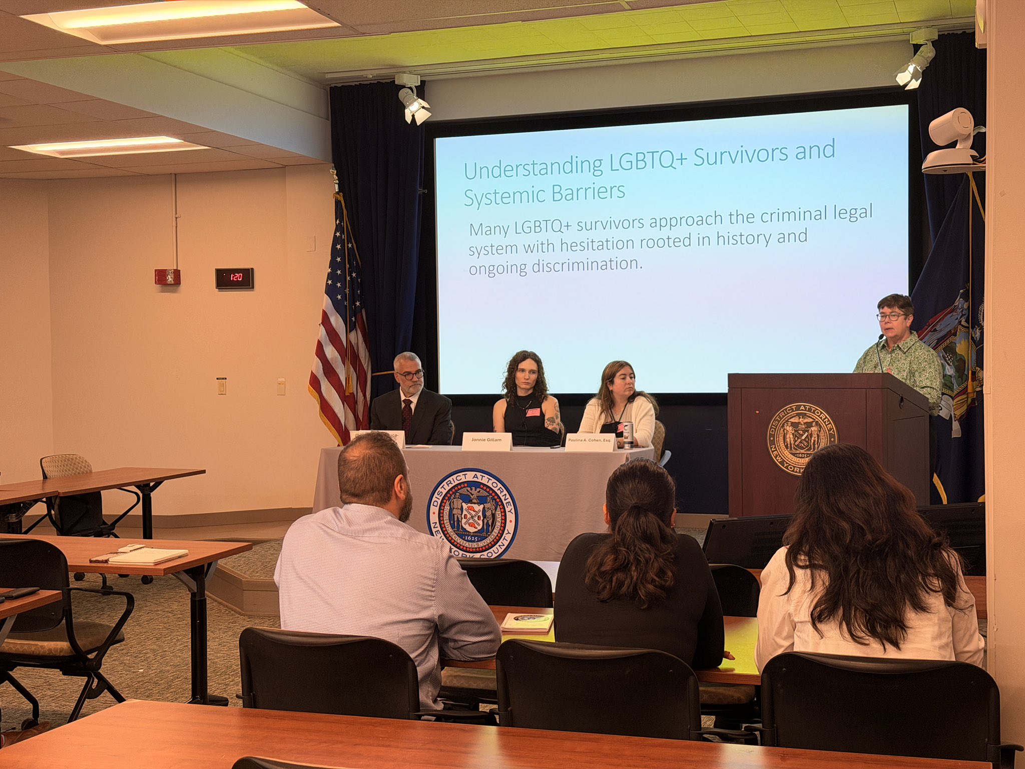 We hosted a panel for members of our office highlighting how to engage with LGBTQ+ survivors with a culturally informed practice that is both impactful to our work of pursuing justice and critical to the survivor’s recovery.