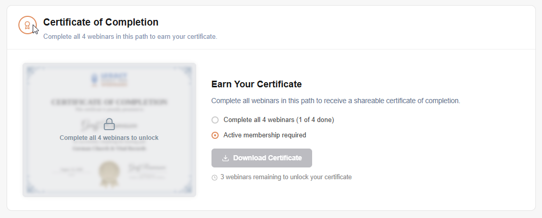 Certificate Preview