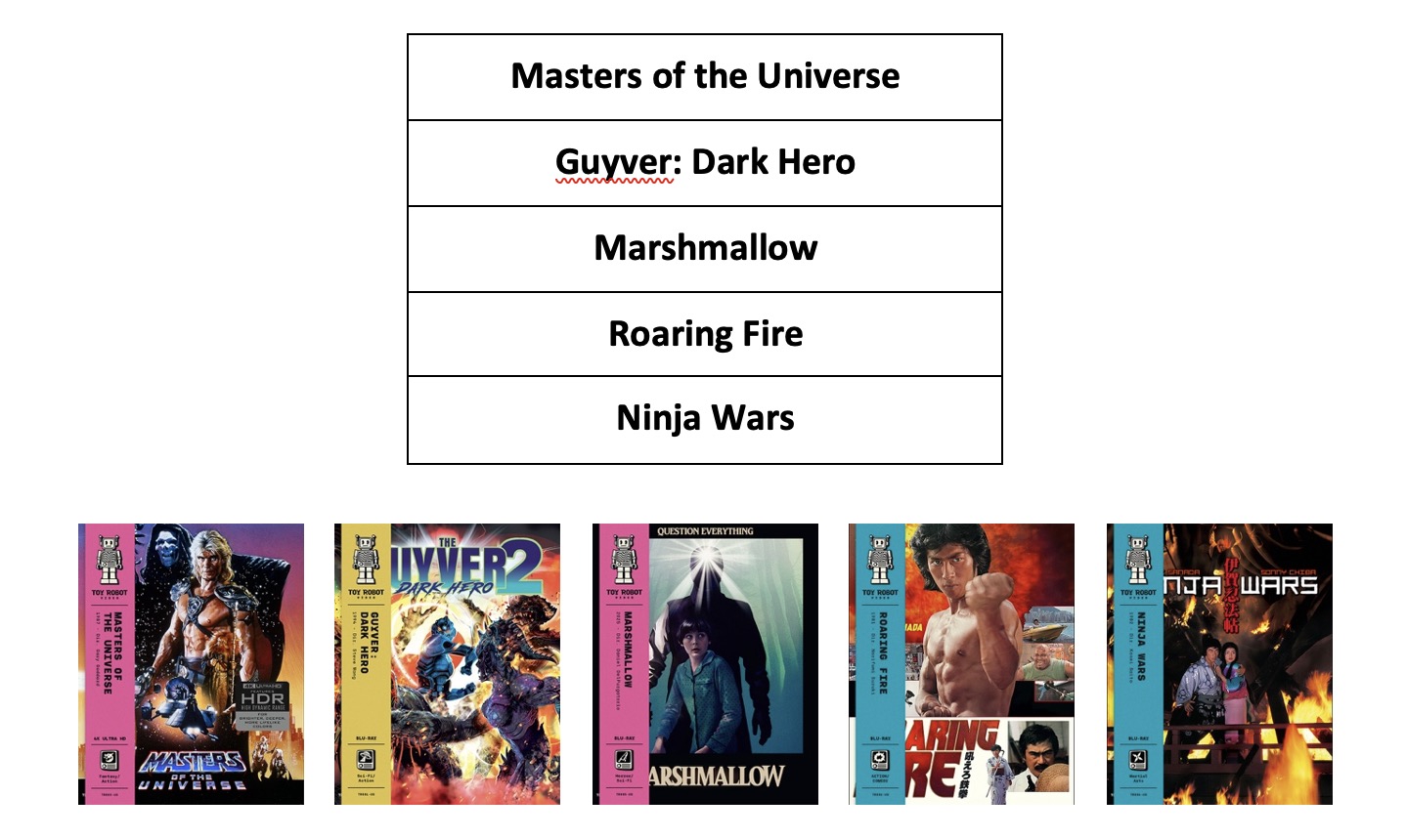 Announcing Toy Robot Video, a Subsidiary of Arrow Video