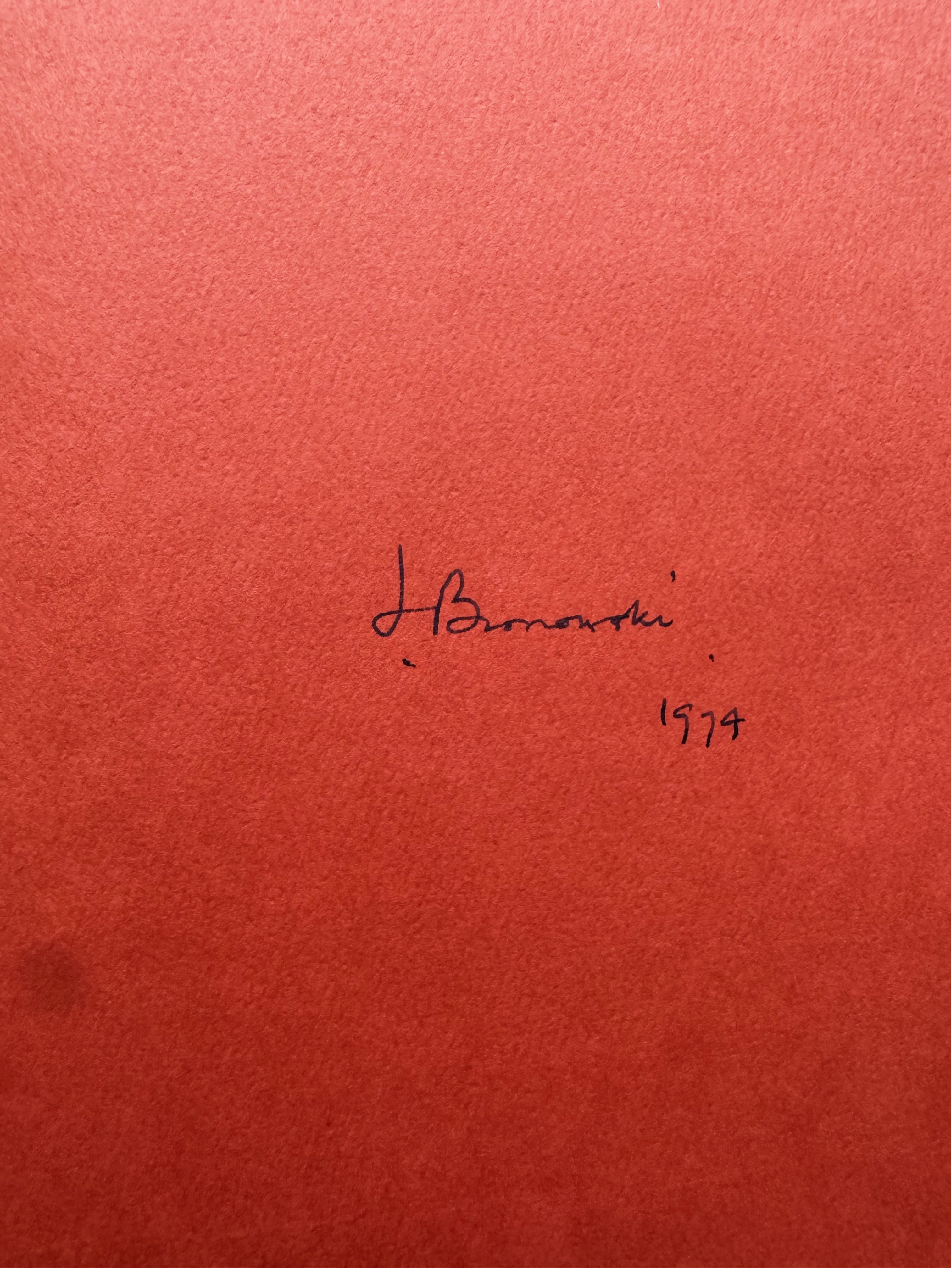 Author Jacob Bronowski's signature in a first-edition copy of The Ascent of Man.