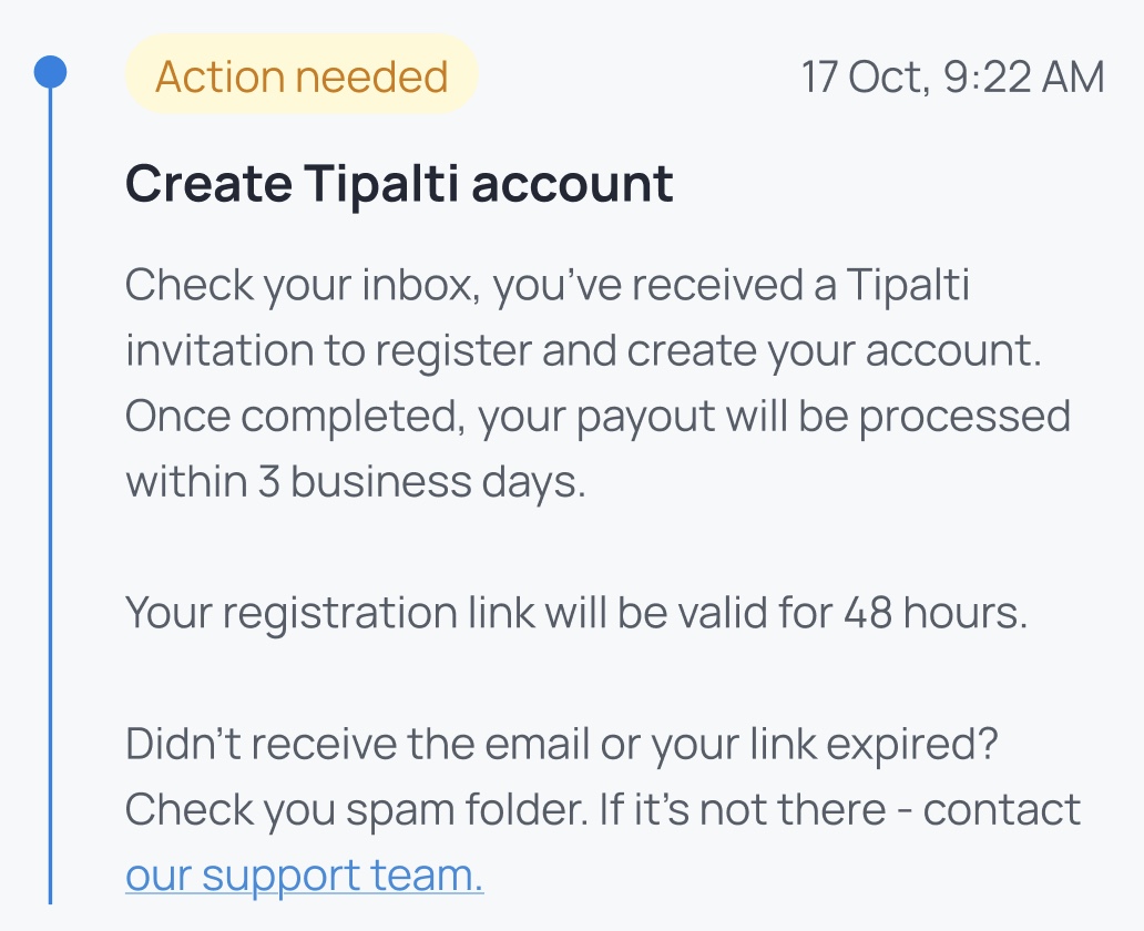 Create Tipalti account