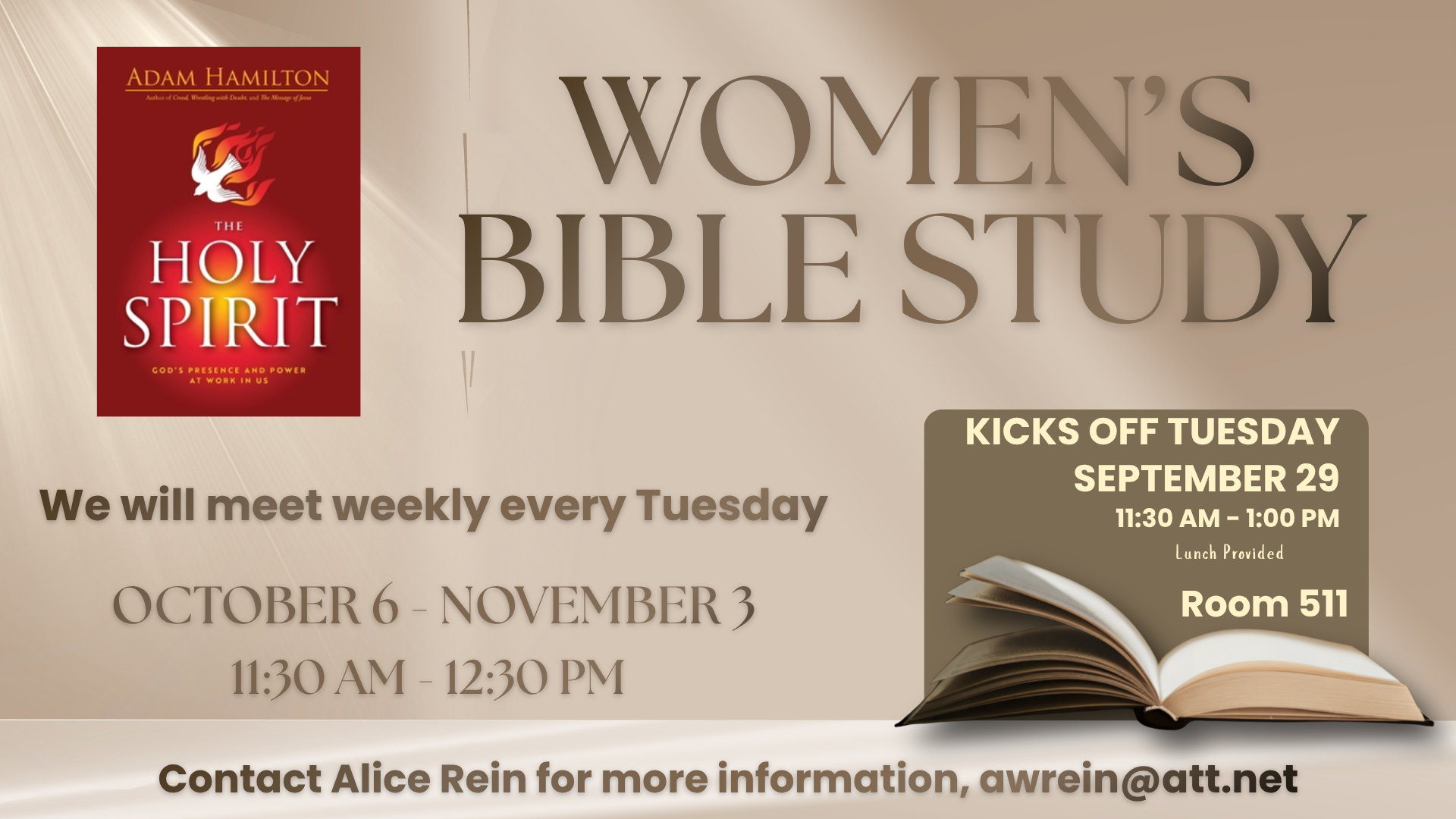 email Alice Rein - Women's Bible Study