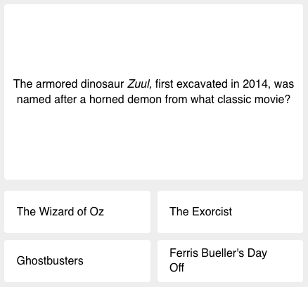 First question of the science quiz