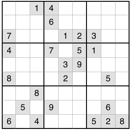 A hard Sudoku puzzle