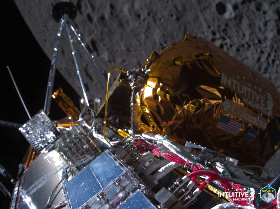 View of the moon from Odysseus lander