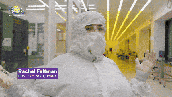 GIF of Rachel Feltman talking to the director of the MIT