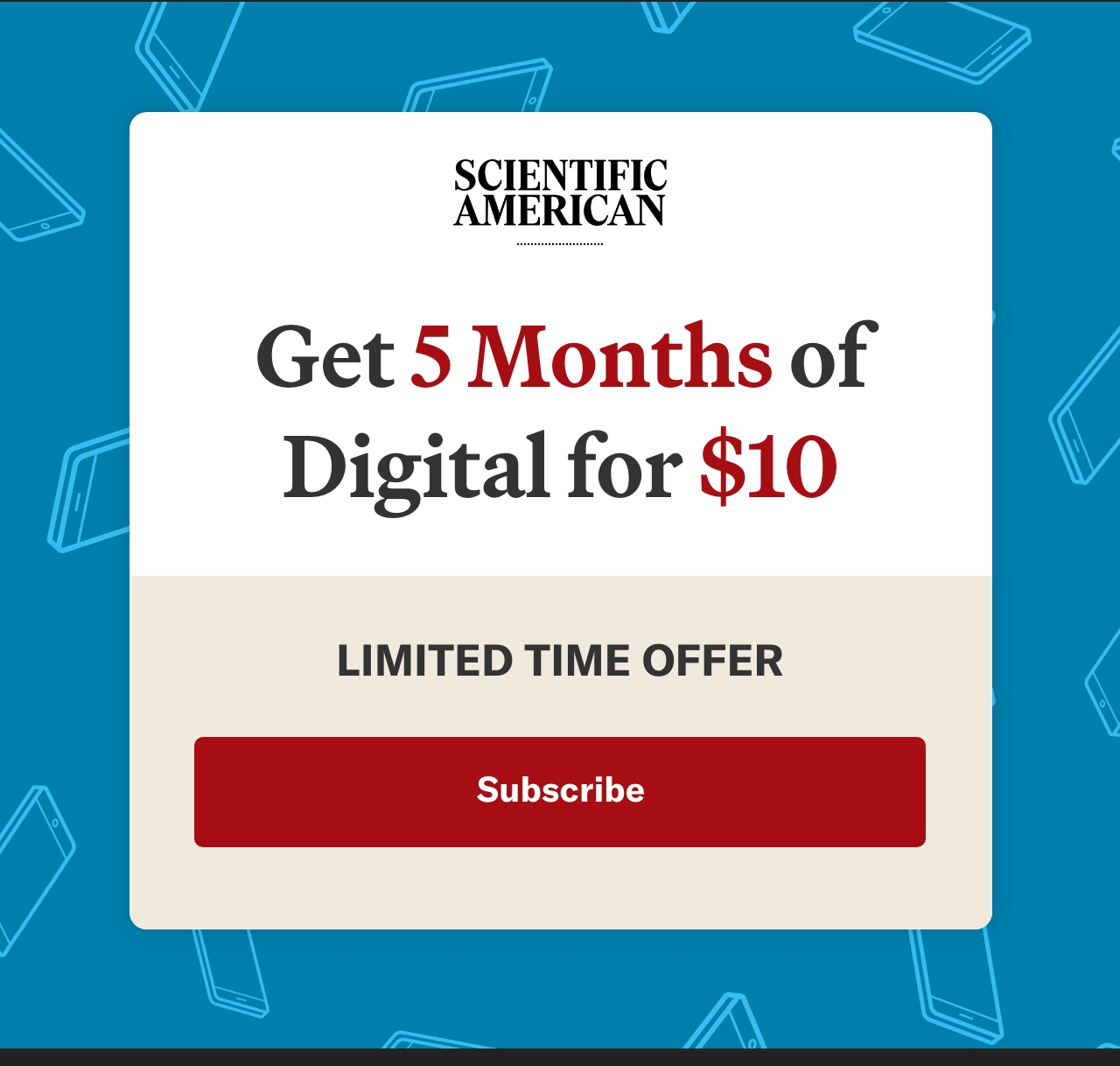 $10 for 5 month digital access
