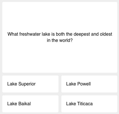 this week's science quiz, first question