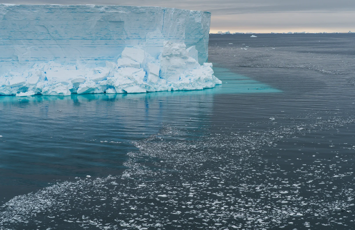 Remnants of a massive iceberg calving event