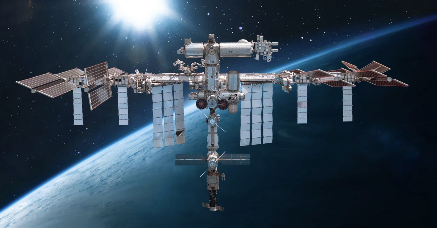 The International Space Station in orbit above Earth