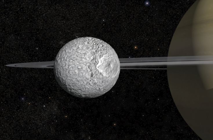 A tiny moon of Saturn